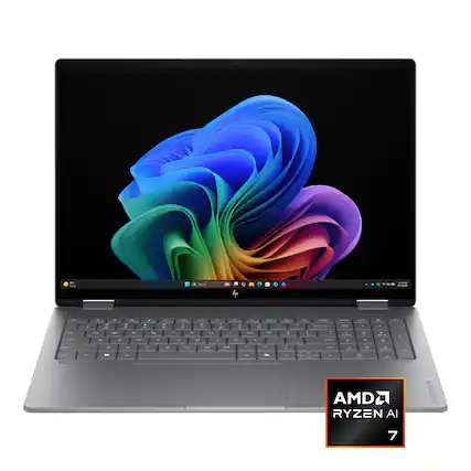 HP Envy 16-ad0023dx 2-in-1 16" 2K TouchScreen Laptop - AMD Ryzen 7 8840HS (2024) - 16GB DDR5 RAM - 512GB M.2 SSD - Backlit Keyboard, Face ID, Meteor Silver